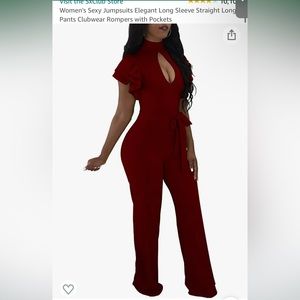 Never worn, sexy maroon jumpsuit!